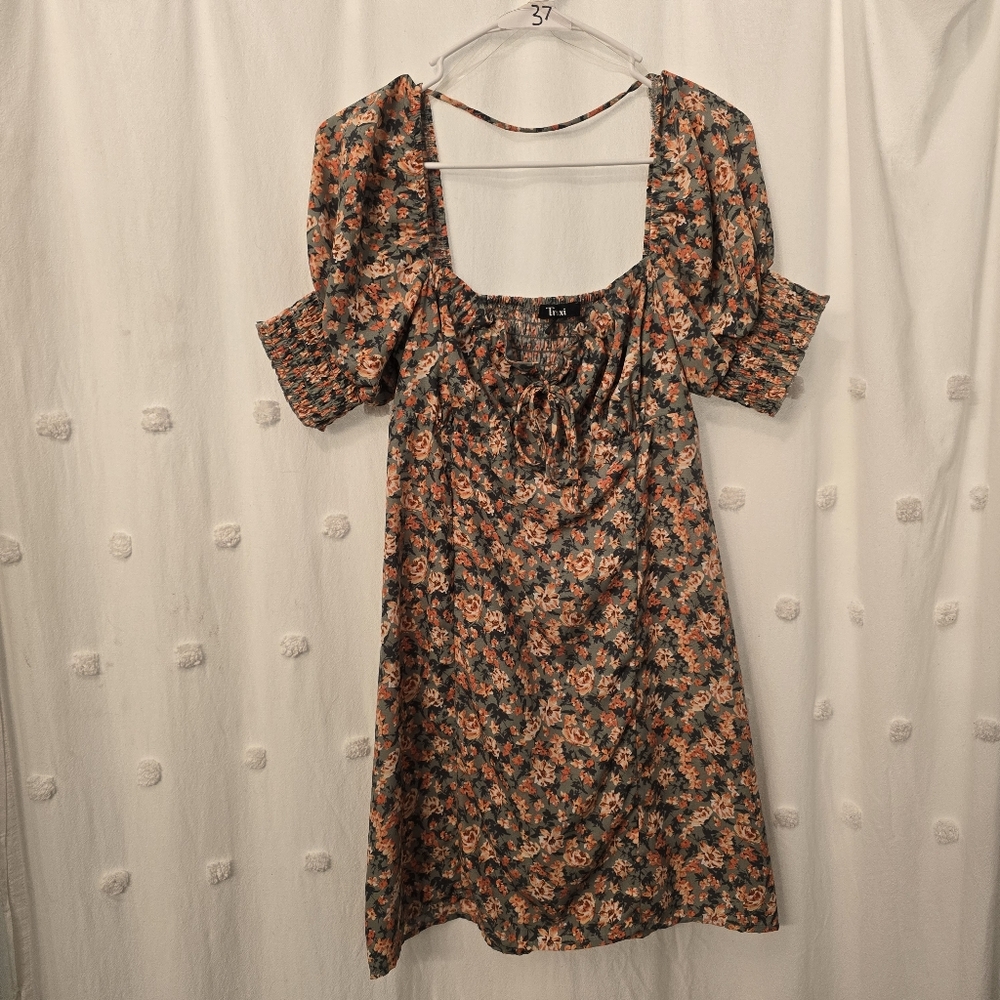 Trixxi Size Small Floral Puff Sleeve Dress Lightweight